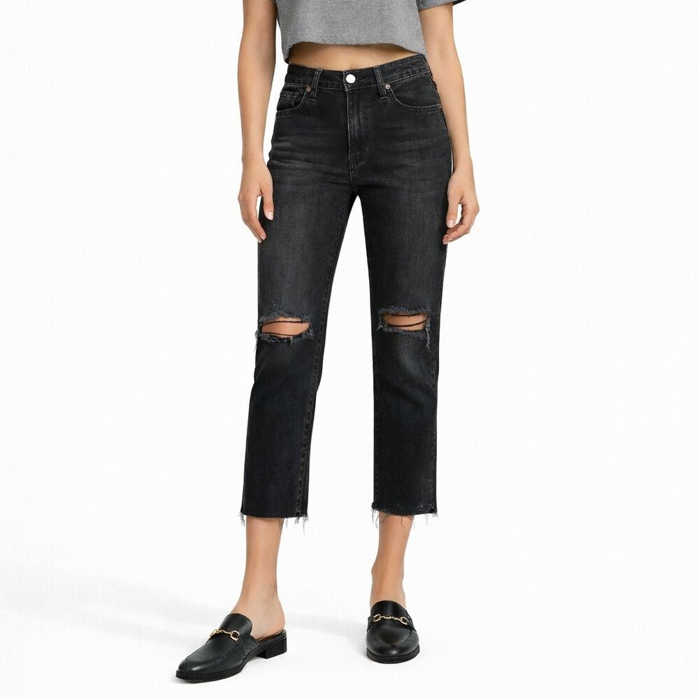 Abercrombie & Fitch Ultra High Rise Ankle Straight Distressed Jeans Women’s 27S